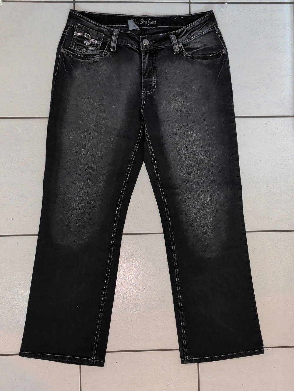 Urban Star Black Washed Mid-Rise Bootcut Jeans - Size 12 NWOT